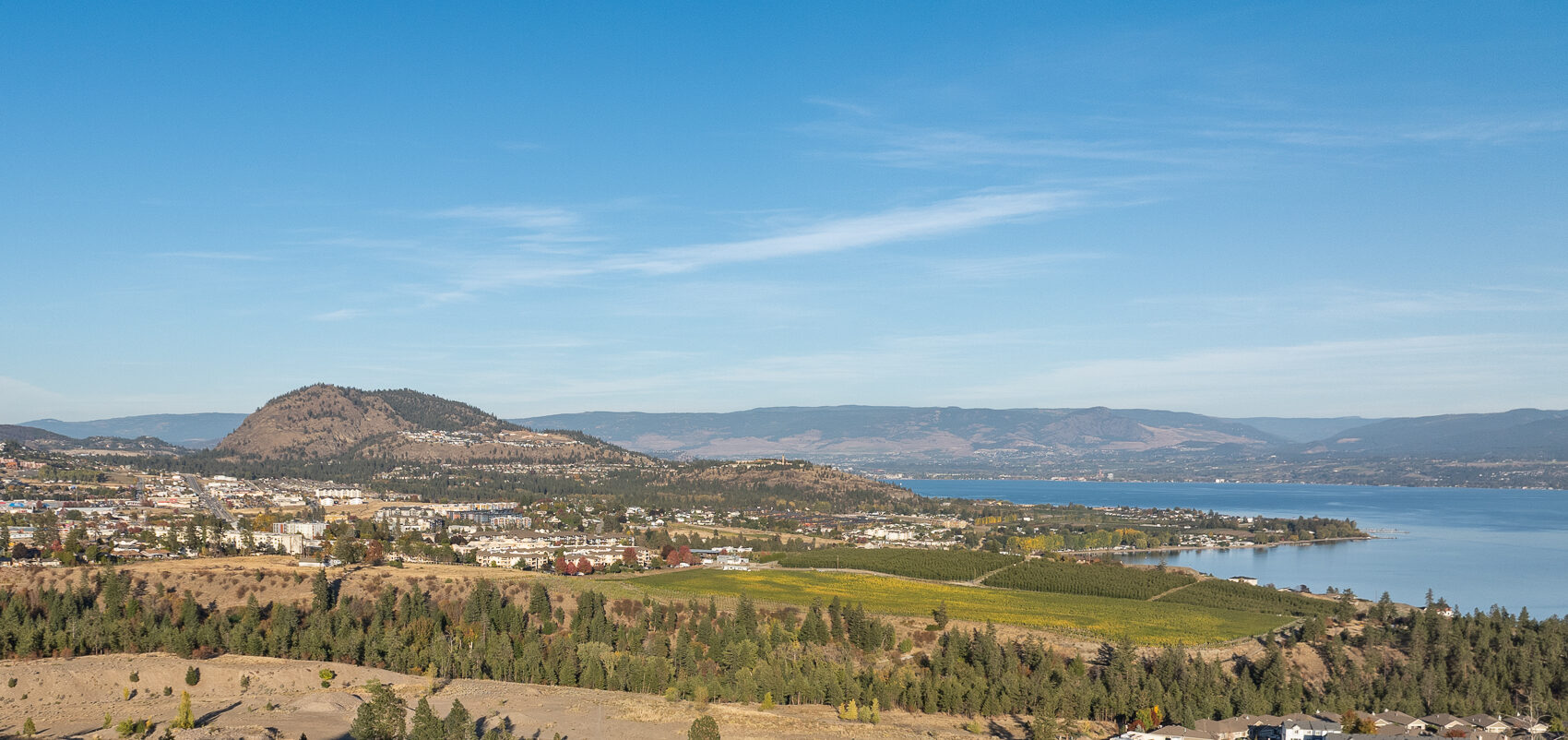 Views of Okanagan Valley and lake near Shorerise, West Kelowna
